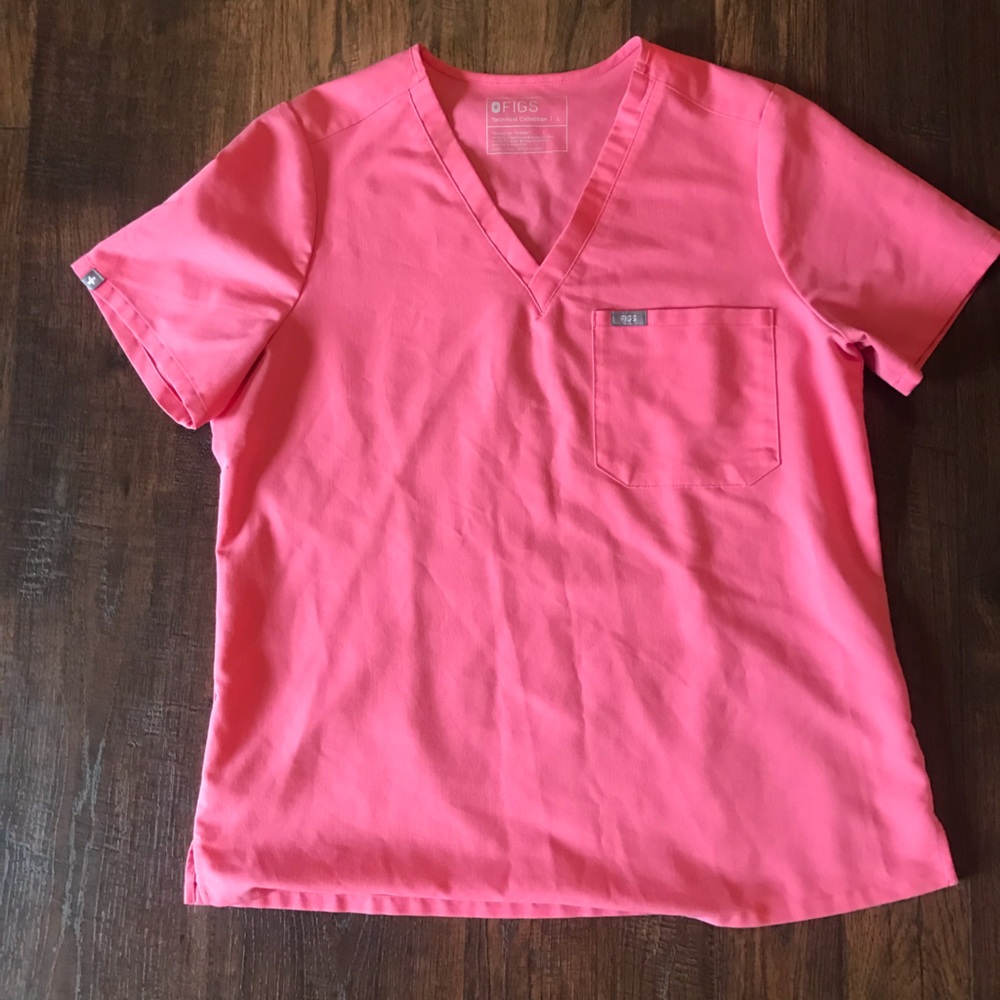 Neon pink Figs Top